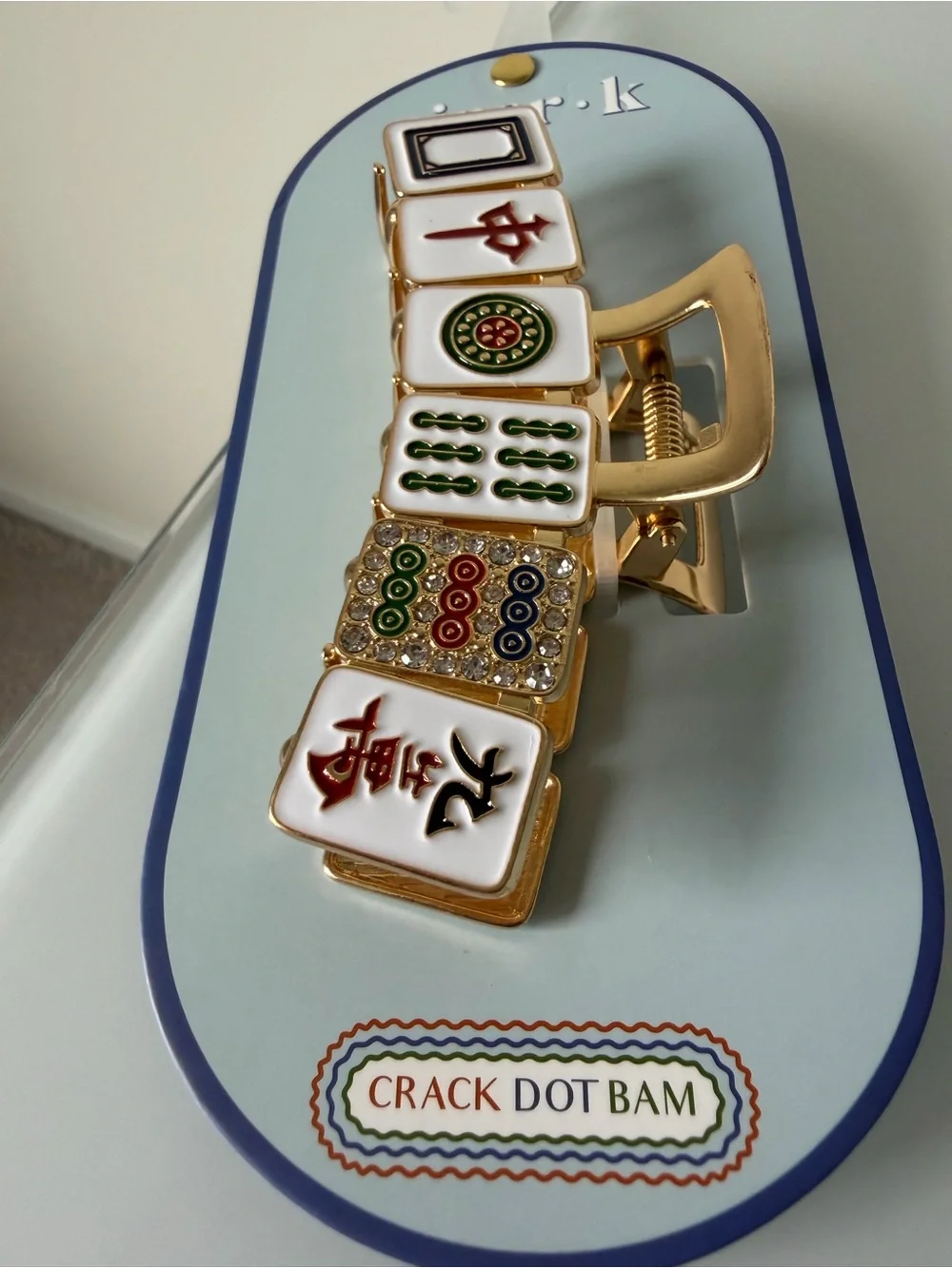 Mahjong tile Hair claw Clip